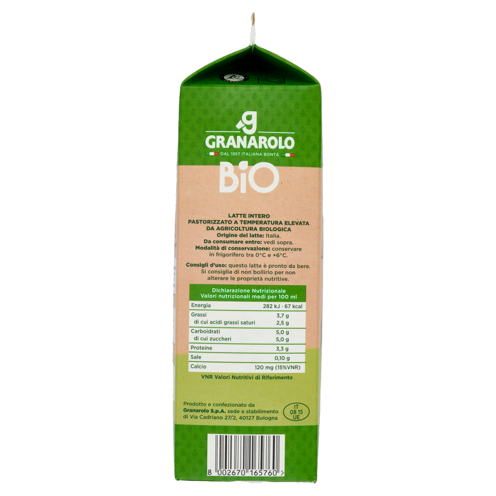 Granarolo Bio Latte Biologico Intero 1 L