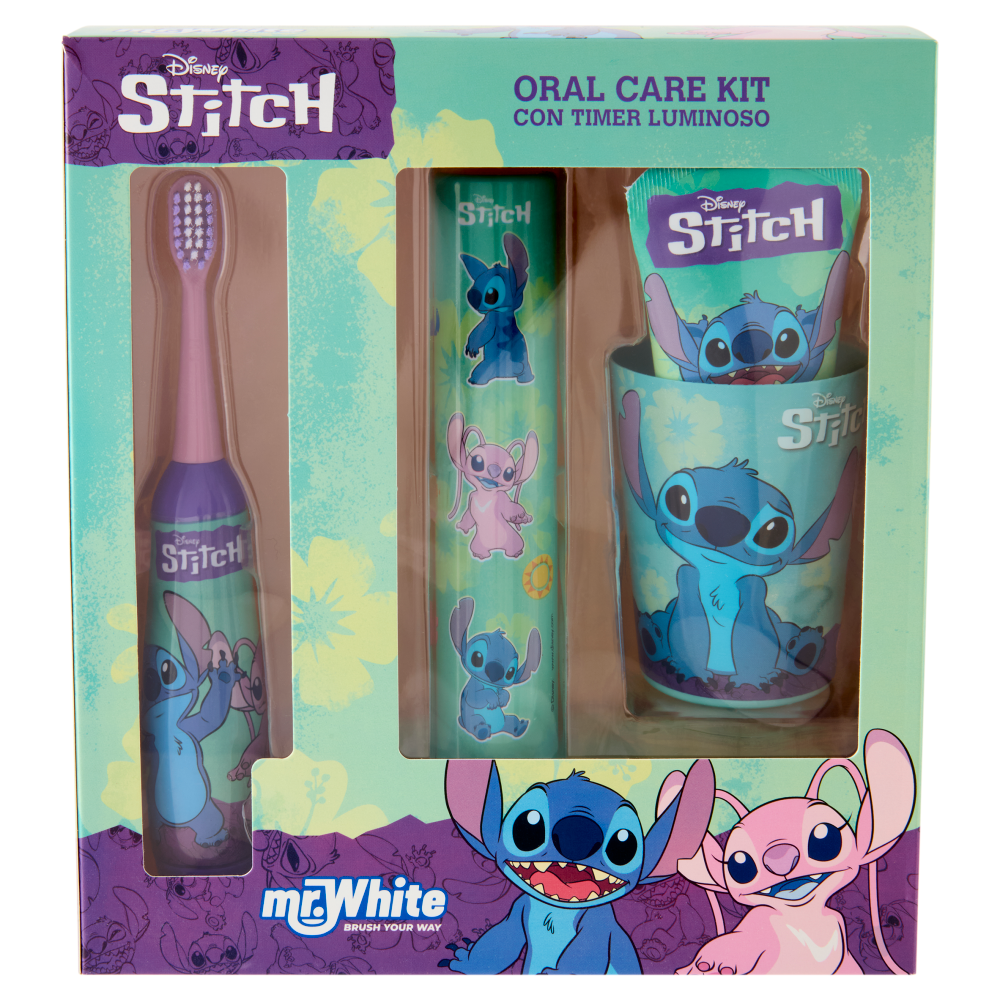 Mr. White Oral Care Kit con Timer Luminoso Disney Stitch