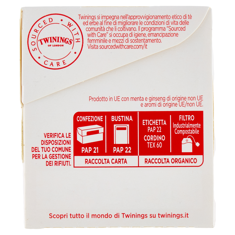 Twinings Benessere Energia Tisana Aromatizzata Mango e Ananas con Vitamina B6 18 filtri 27 g