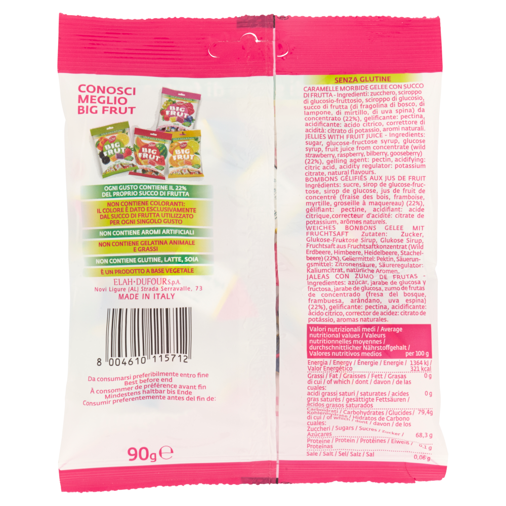 Dufour Big Frut Gelee Fragolina di Bosco - Mirtillo - Lampone - Uva Spina 90 g