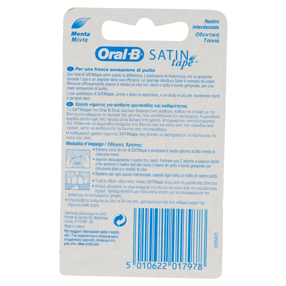 Oral-B Satin tape Nastro Interdentale Menta 25 m