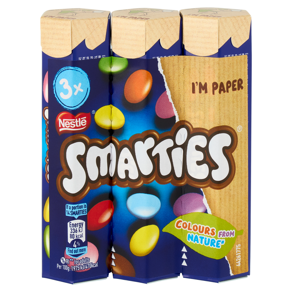 SMARTIES Confetti ripieni di Cioccolato al Latte 3 Tubi da 34g