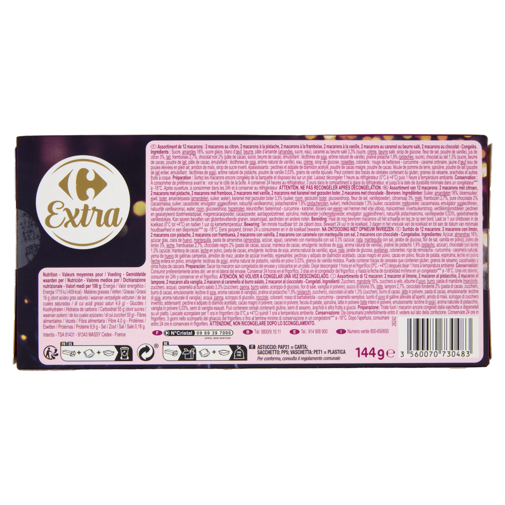 Carrefour Extra 12 Macarons Congelato 144 g