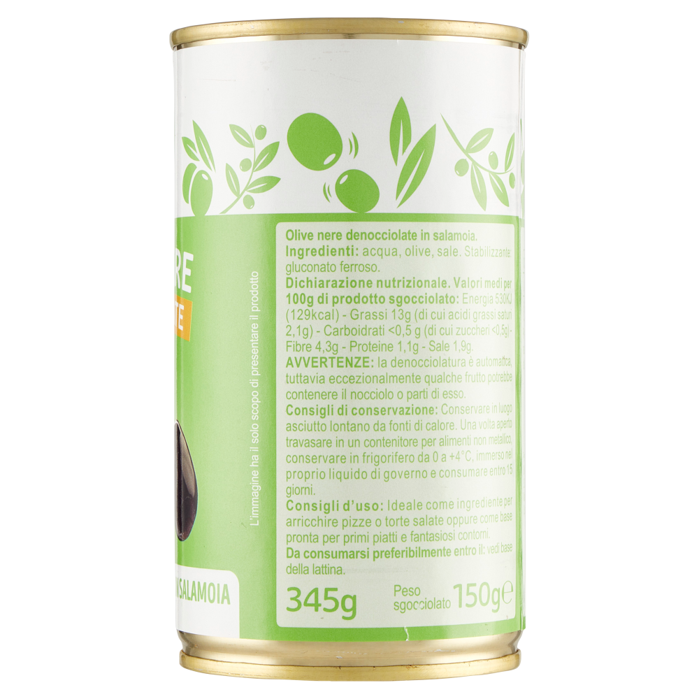 Carrefour Classic Olive Nere Denocciolate in Salamoia 345 g