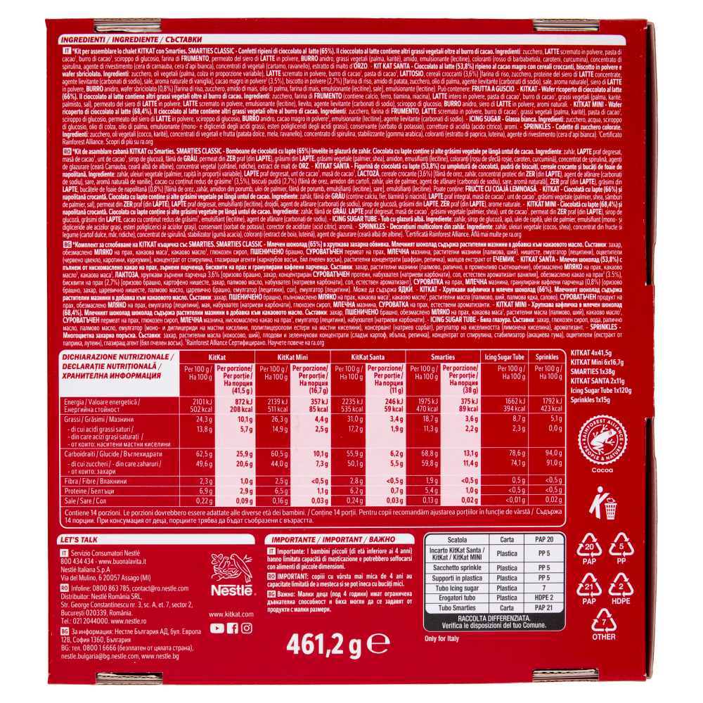 KITKAT Cabin Kit Casetta Natale con Wafer ricoperto di Cioccolato al Latte 461,2g