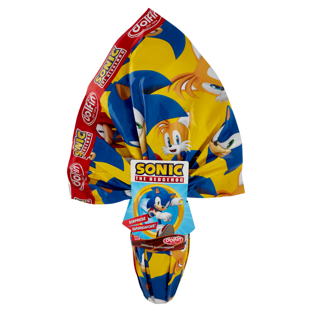 dolfin Uovo di Cioccolato al Latte Finissimo Sonic the Hedgehog 220 g