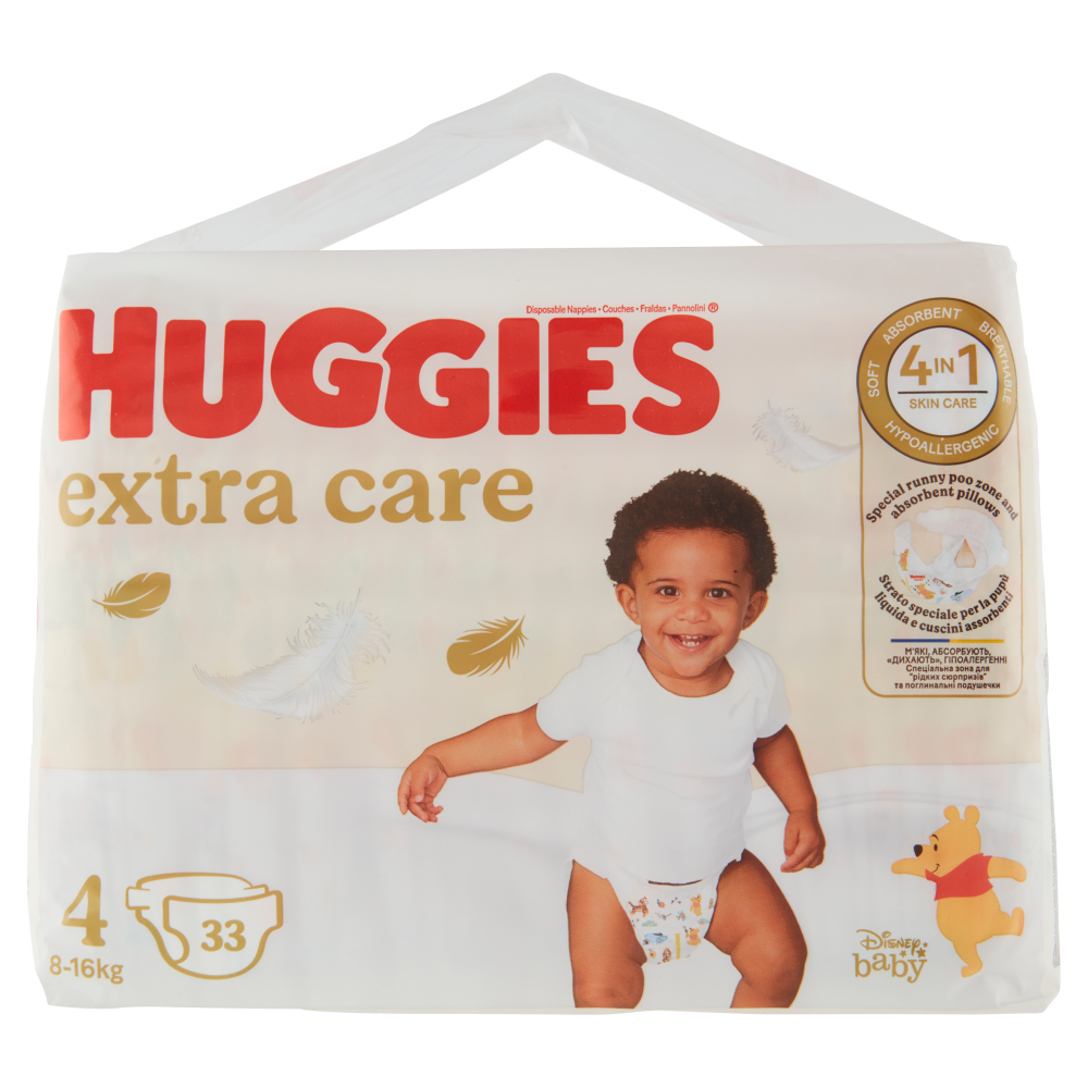Huggies extra care Pannolini 4 8-16 Kg 33 pz