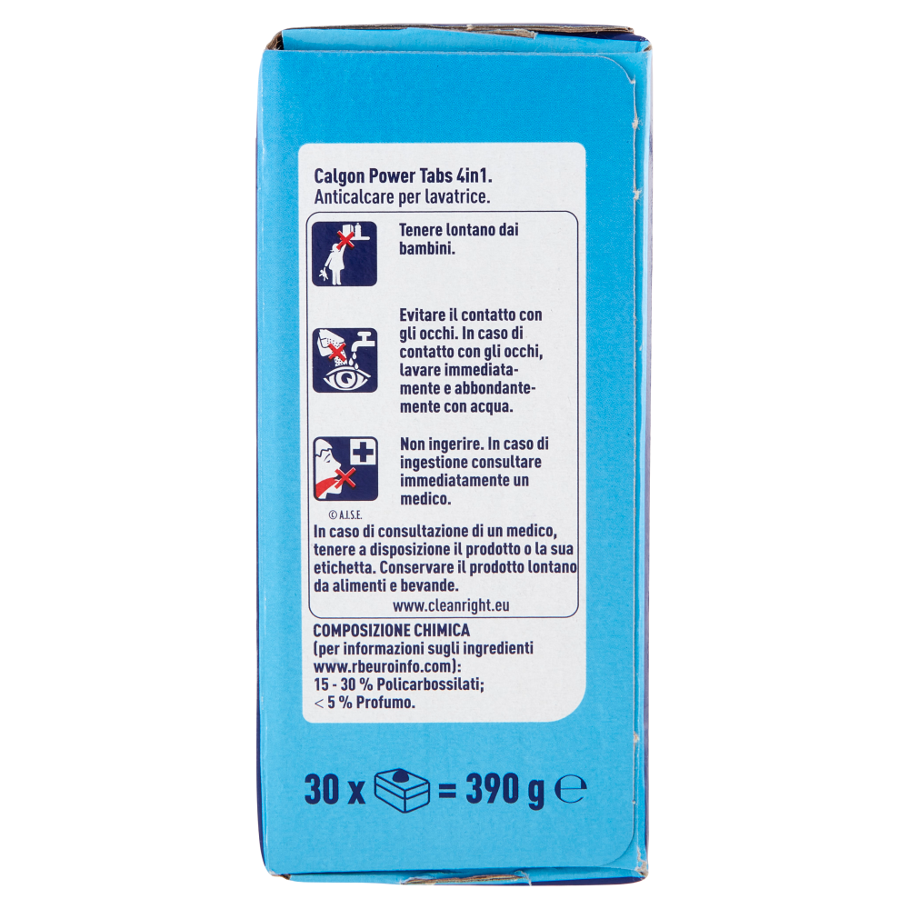 Calgon Power Tabs 4in1 Anticalcare lavatrice 30 Tabs 390 gr