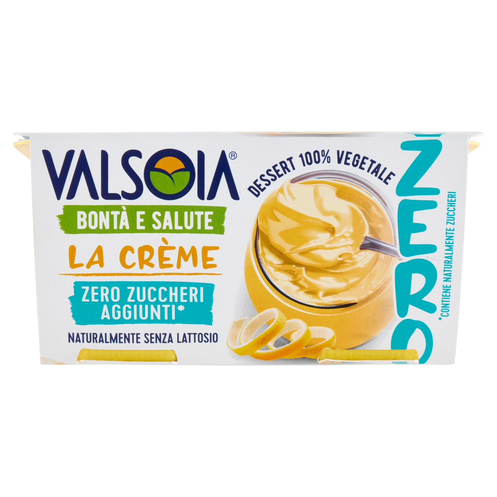 Valsoia Bont&agrave; e Salute la Cr&egrave;me Zero Zuccheri Aggiunti* 2 x 115 g