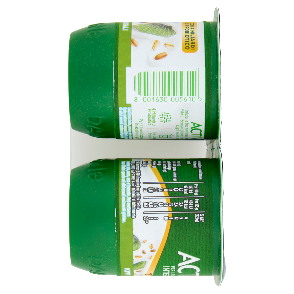 ACTIVIA Fibre Yogurt con Probiotico Bifidus, gusto Kiwi e Cereali, 4x125g