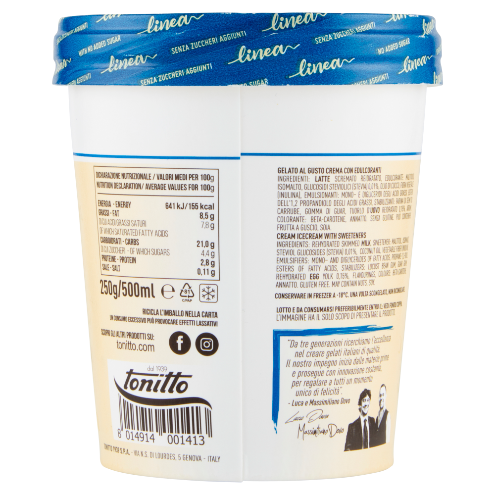 tonitto linea Senza Zuccheri Aggiunti Crema 250 g