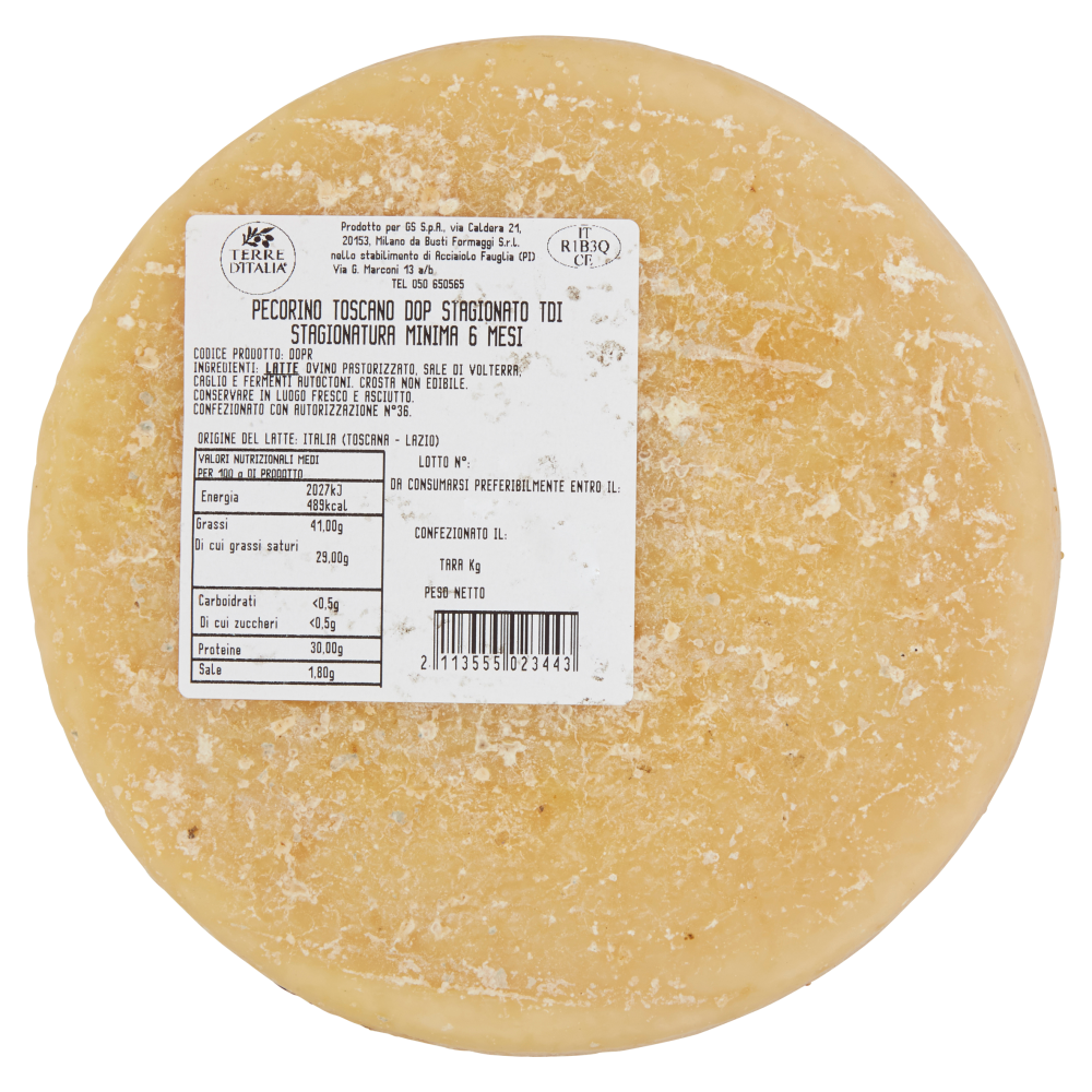Terre d'Italia Pecorino Toscano DOP stagionato