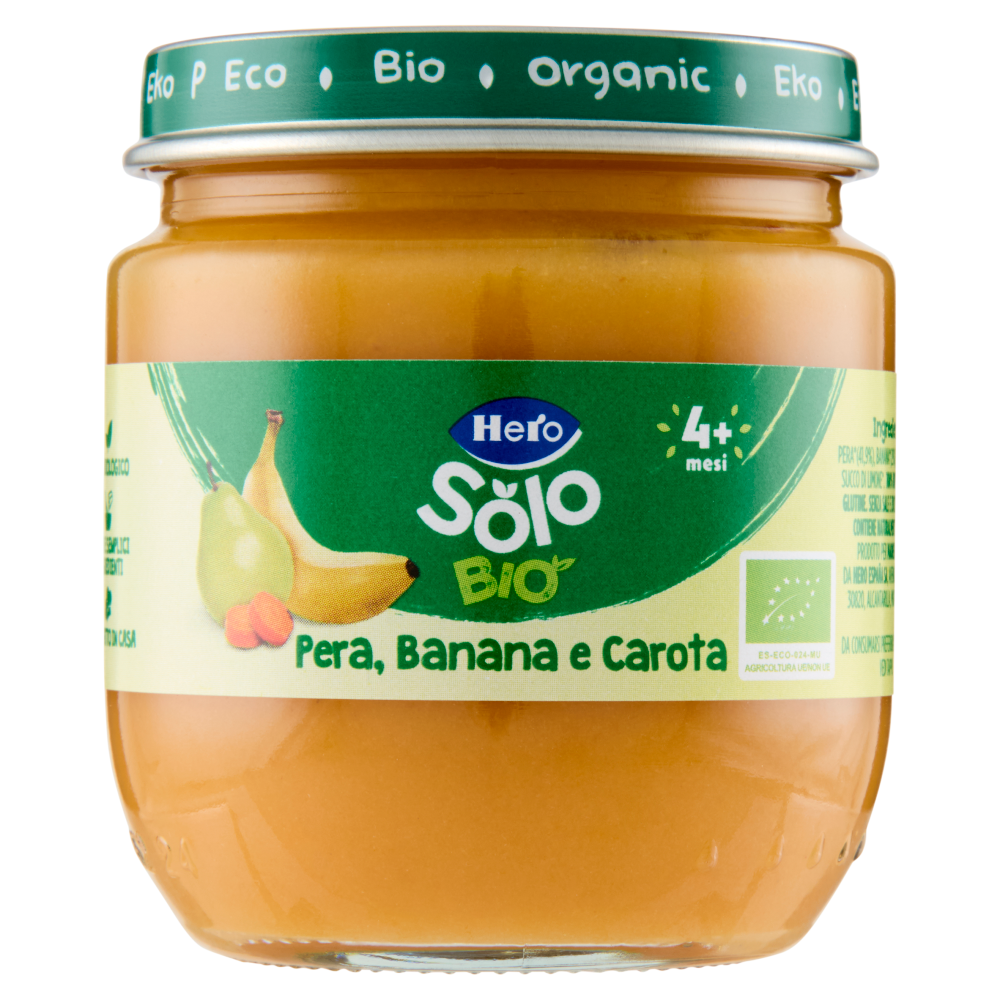Hero Solo Bio Pera, Banana e Carota 120 g