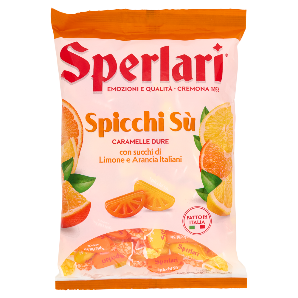 Sperlari Spicchi Sù Caramelle Dure con succhi di Limone e Arancia 420 g