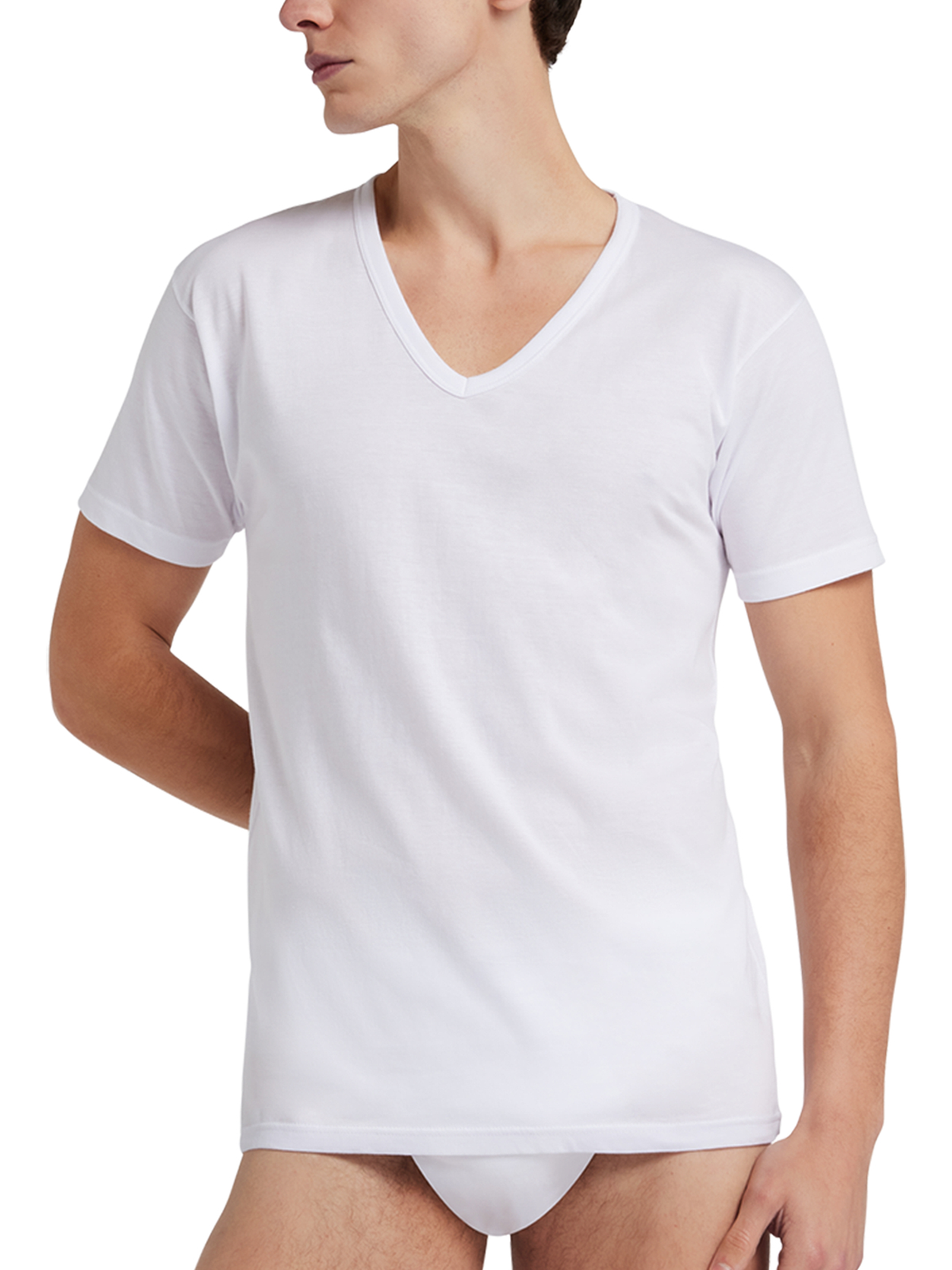 Liabel Maglia uomo scollo a V bianco – Taglia VII