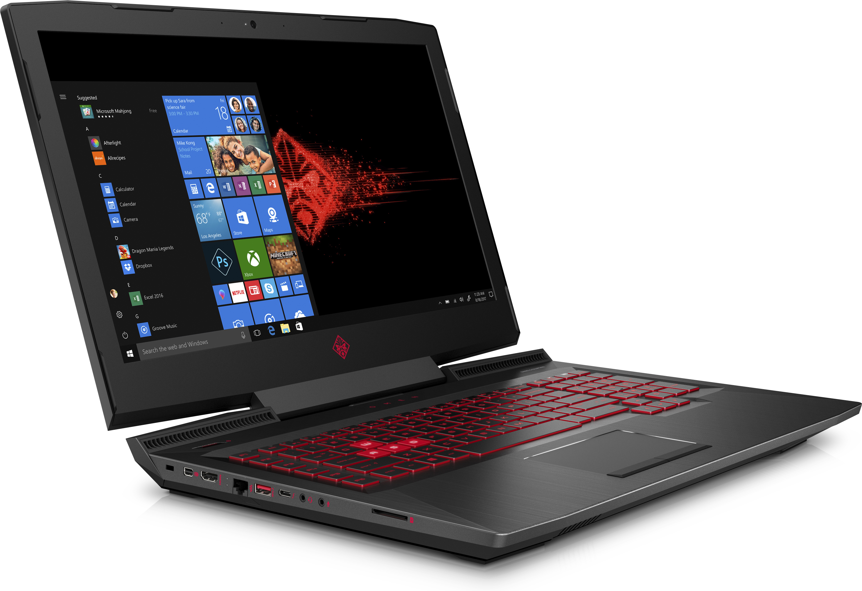 HP OMEN 17-an013nl Intel® Core™ i5 i5-7300HQ Computer portatile 43,9 cm (17.3") Full HD 8 GB DDR4-SDRAM 1 TB HDD NVIDIA® GeForce® GTX 1050 Windows 10 Home Nero