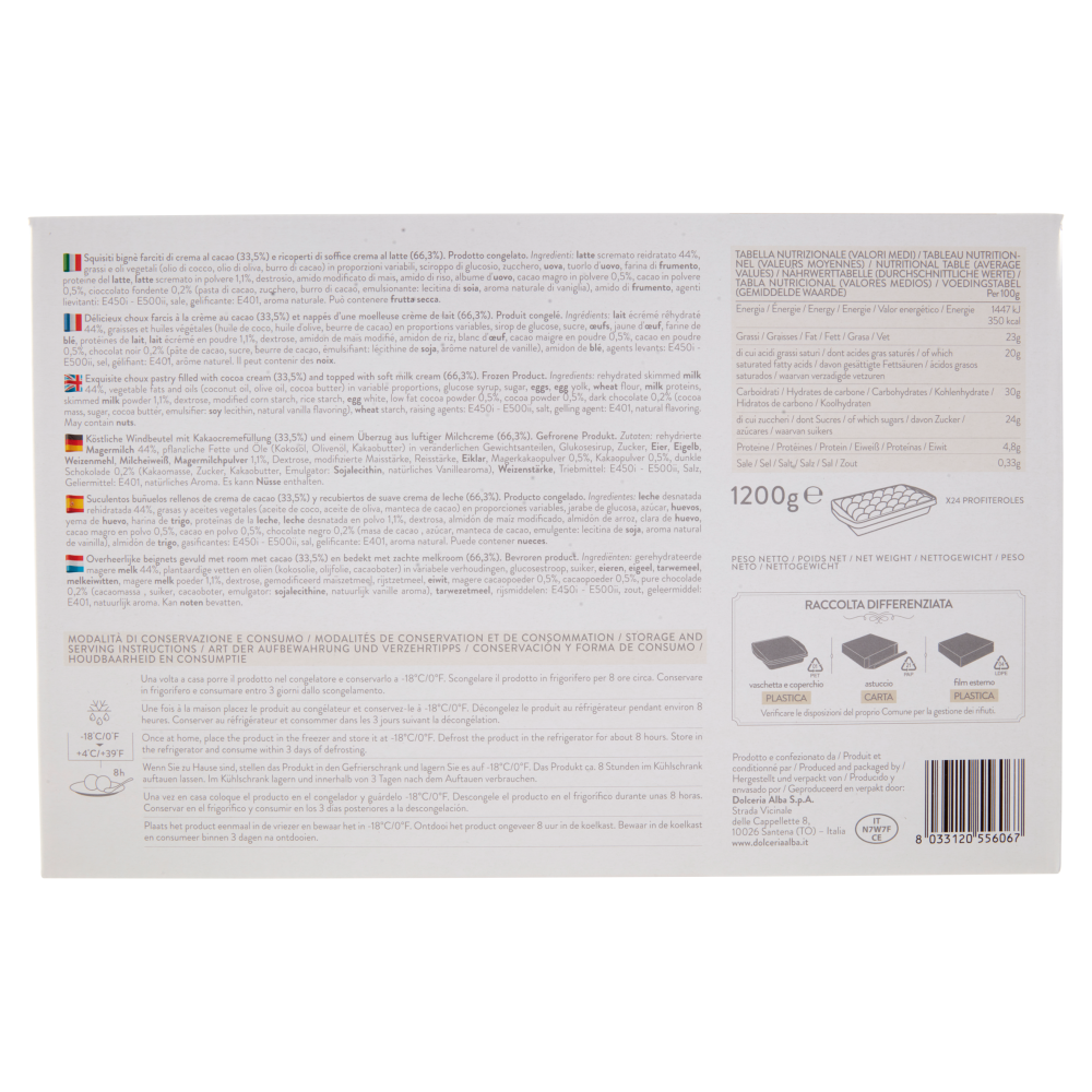 Dolcerialba Profiteroles Latte 24 Profiteroles 1200 g