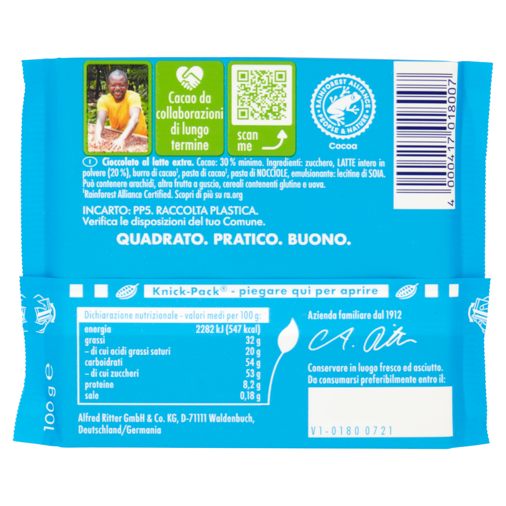 Ritter Sport Latte delle Alpi 100 g