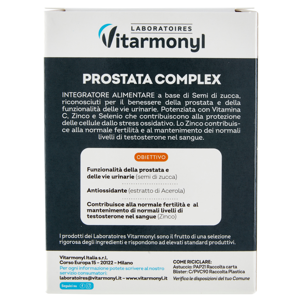 Laboratoires Vitarmonyl Prostata Complex Funzionalità delle vie urinarie 40 Perle 35,2 g