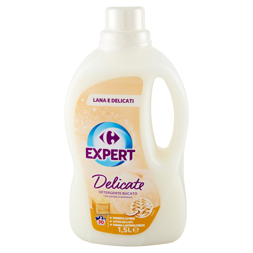 Carrefour Expert Delicate Detergente Bucato con Sapone di Marsiglia 1,5 L