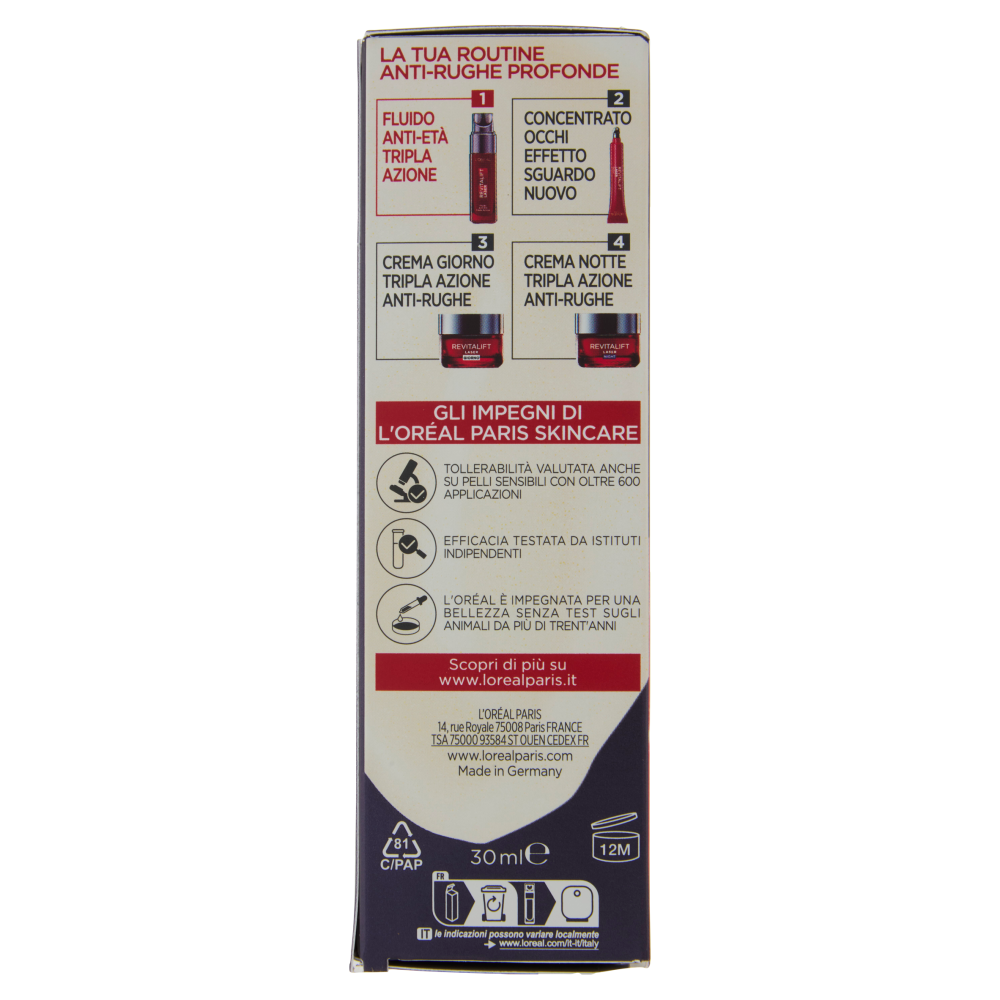 L'Oréal Paris Revitalift Laser Fluido Anti-Età Tripla Azione 30 ml