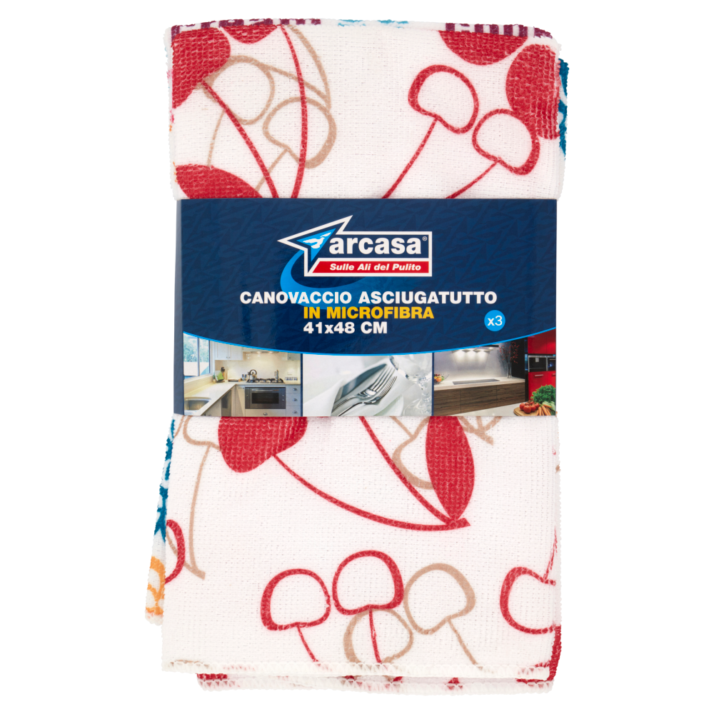 arcasa Canovaccio Asciugatutto in Microfibra 41x48 cm 3 pz