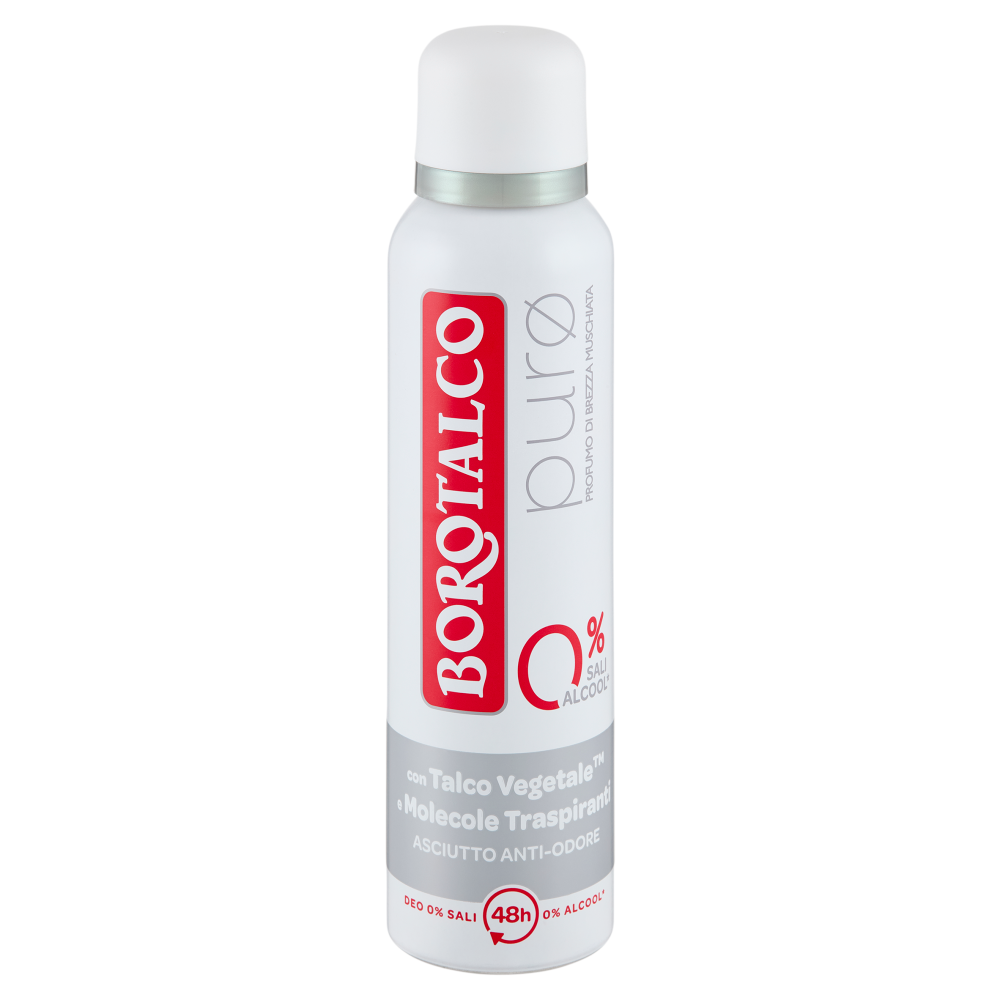 Borotalco pur&oslash; Profumo di Brezza Muschiata Deo 0% Sali 150 ml