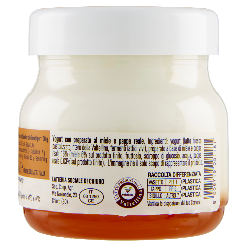 AlpiYò Yogurt di Valtellina Intero con Miele e Pappa Reale 125 g