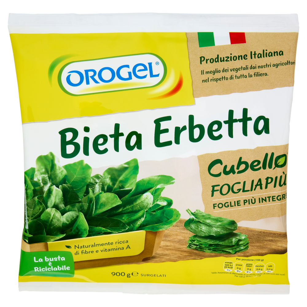Orogel Cubello Bieta Erbetta Foglia Più Surgelati 900 g