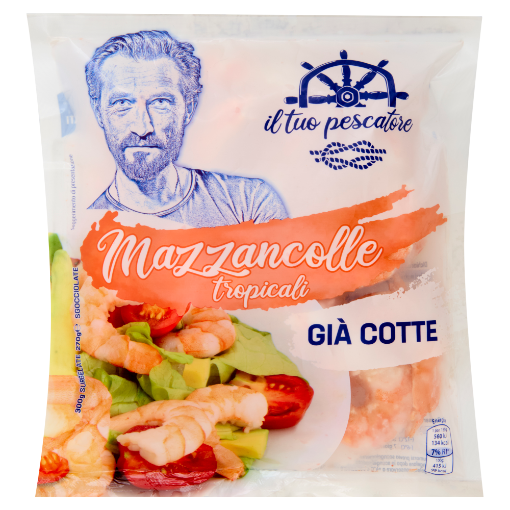 il tuo pescatore Mazzancolle tropicali già Cotte Surgelate 300 g