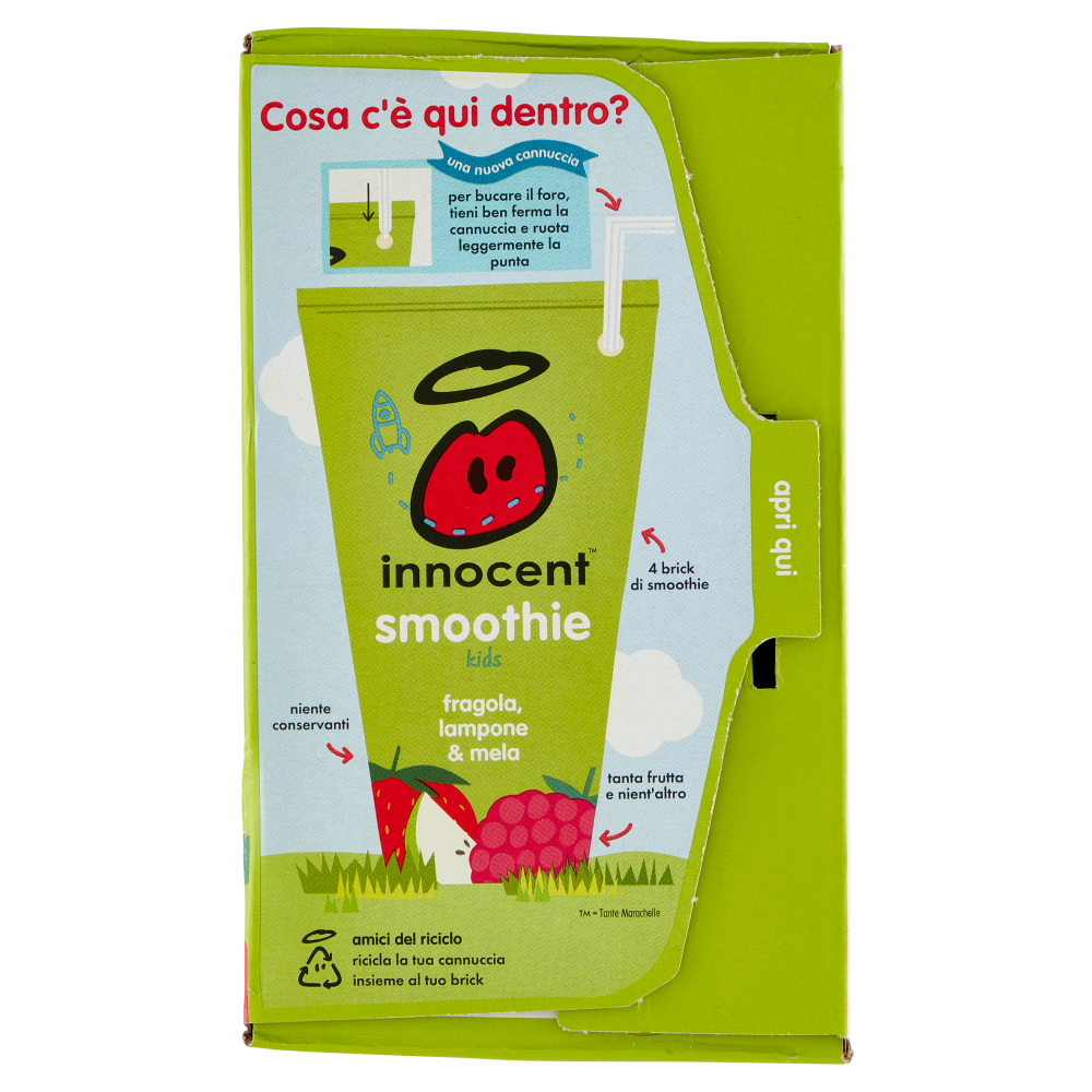 innocent smoothies kids fragola, lampone & mela 4 x 150 ml