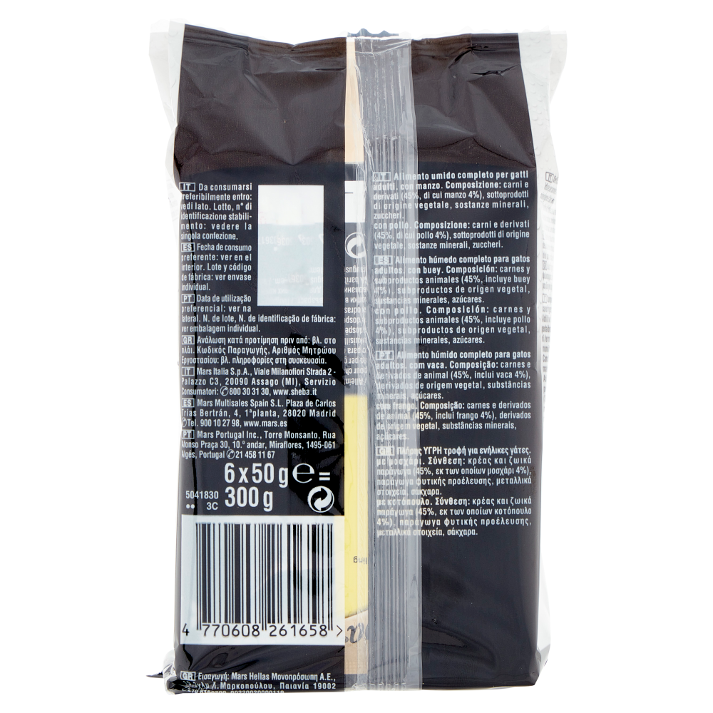 Sheba Délices du Jour Cibo Umido Gatto in Salsa con Manzo e Pollo 6 x 50 g