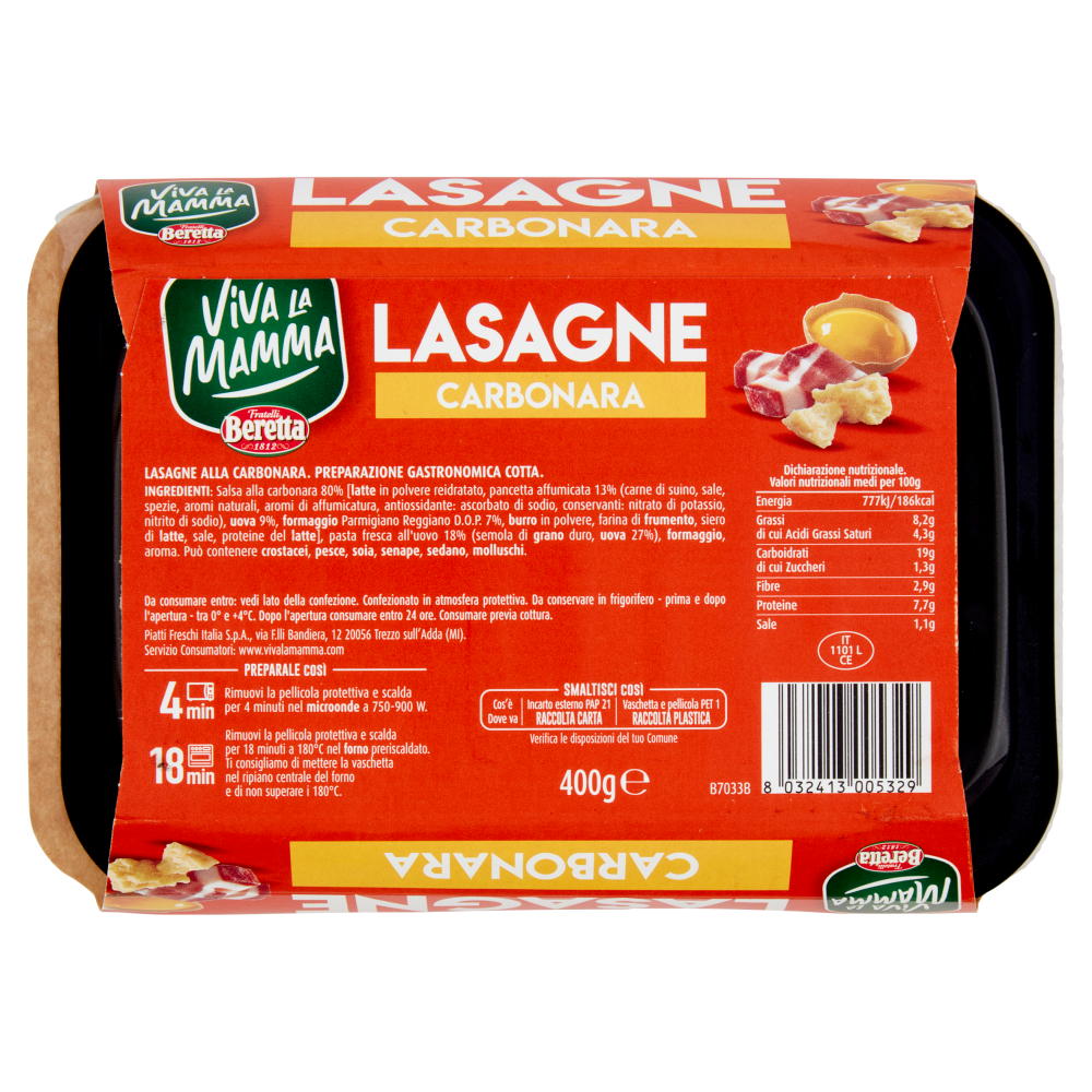 Viva La Mamma Lasagne Carbonara 400 g