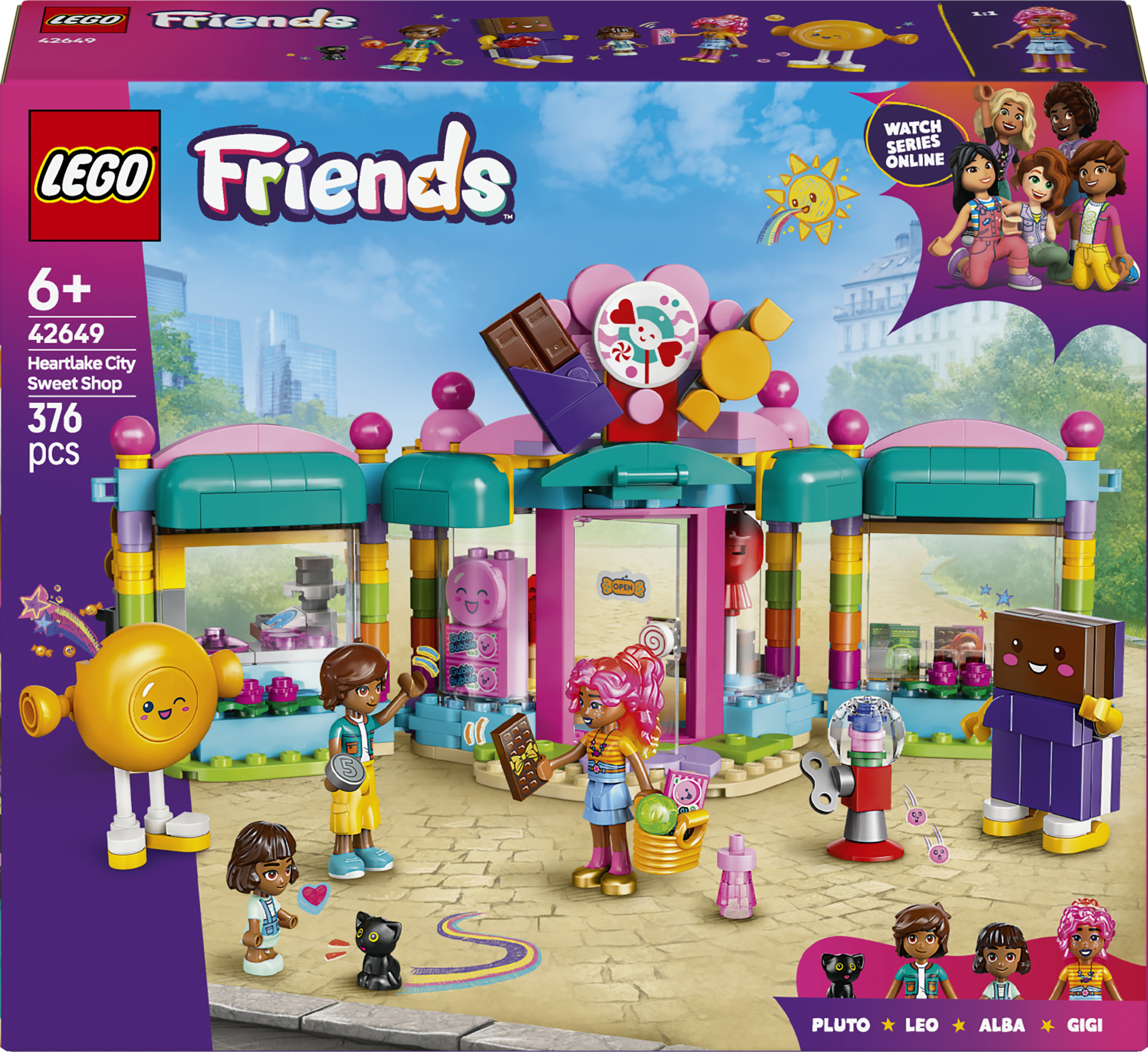 LEGO Friends 42649 Negozio di Dolciumi di Heartlake City, Giochi per Sviluppo Abilit&agrave; Sociali per Bambine e Bambini da 6 Anni