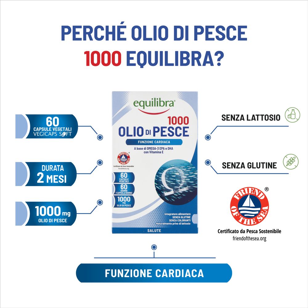 Equilibra Olio di Pesce 1000 Funzione Cardiaca 60 Capsule 78 g