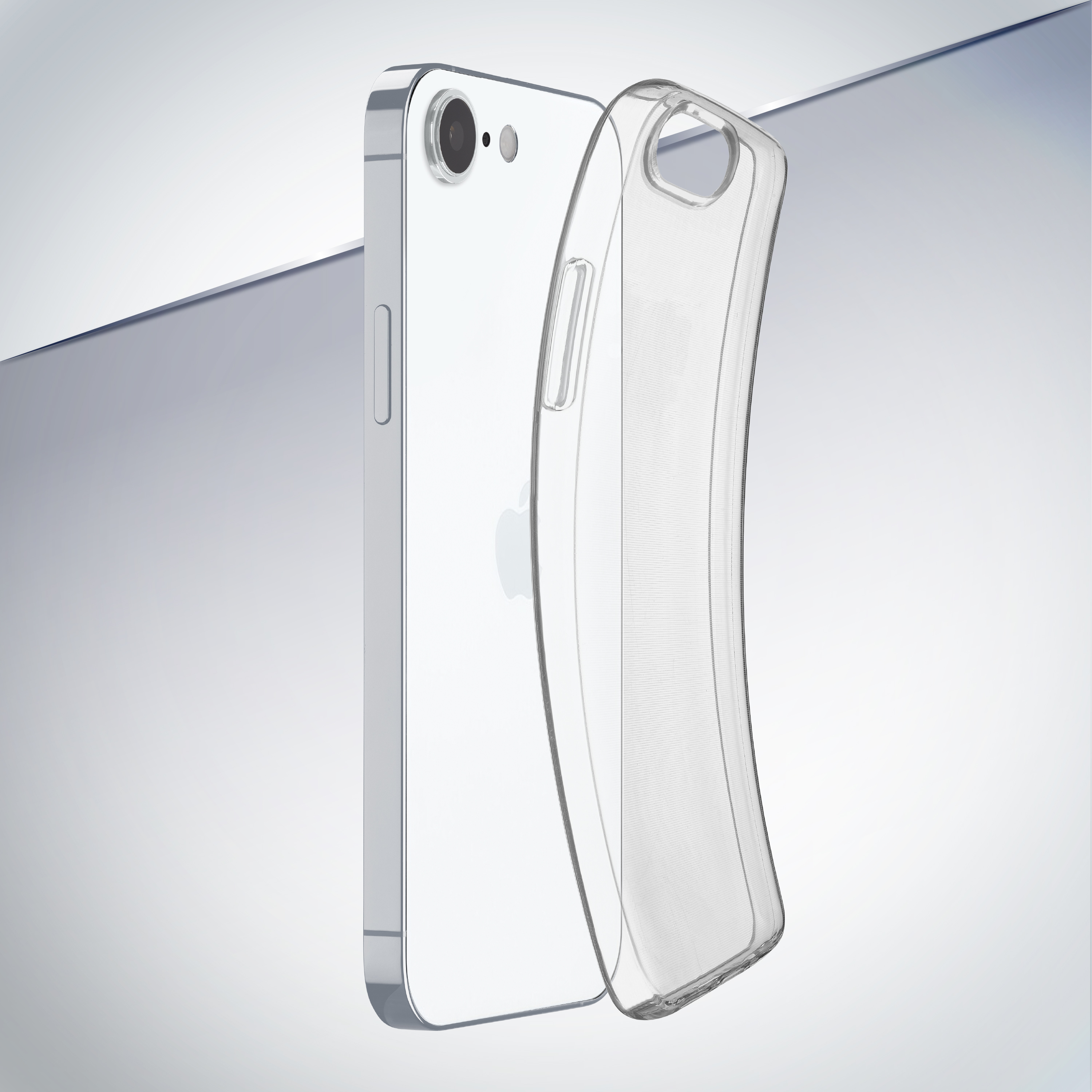 Cellularline Fine - iPhone 16e Cover in gomma morbida ultra sottile e trasparente