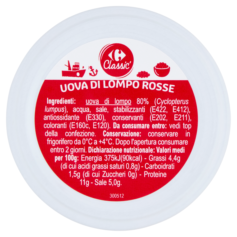 Carrefour Classic Uova di Lompo Rosse 50 g