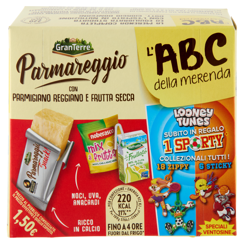 Parmareggio l'ABC della merenda con Parmigiano Reggiano e Frutta Secca