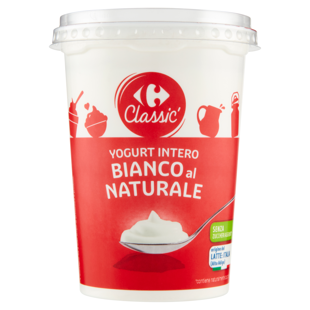 Carrefour Classic Yogurt Intero Bianco al Naturale 500 g