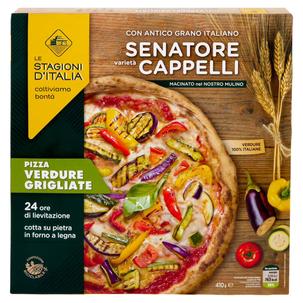 Le Stagioni d'Italia Pizza Verdure Grigliate Senatore varietà Cappelli 410 g
