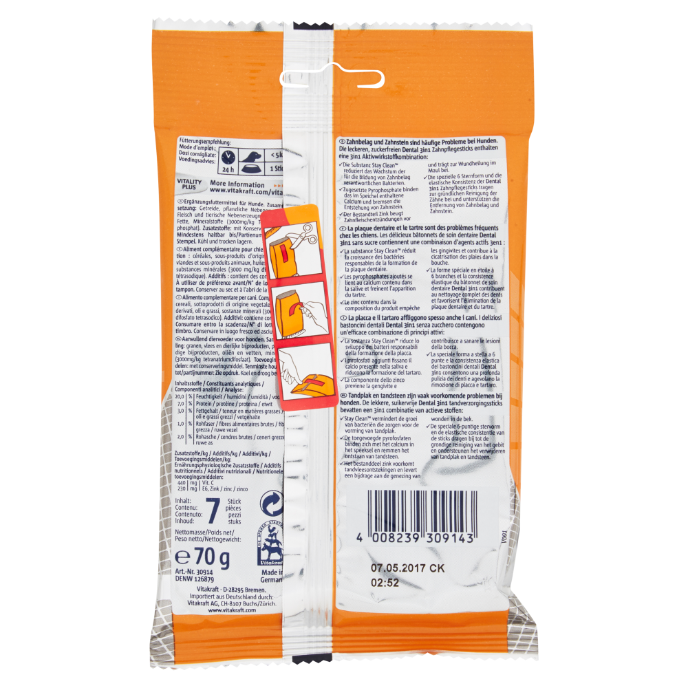 Vitakraft Dental 3in1 7 pezzi 70 g