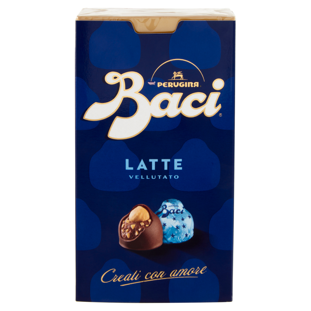 BACI PERUGINA Latte Cioccolatini ripieni al Gianduia e Nocciole Scatola 200g