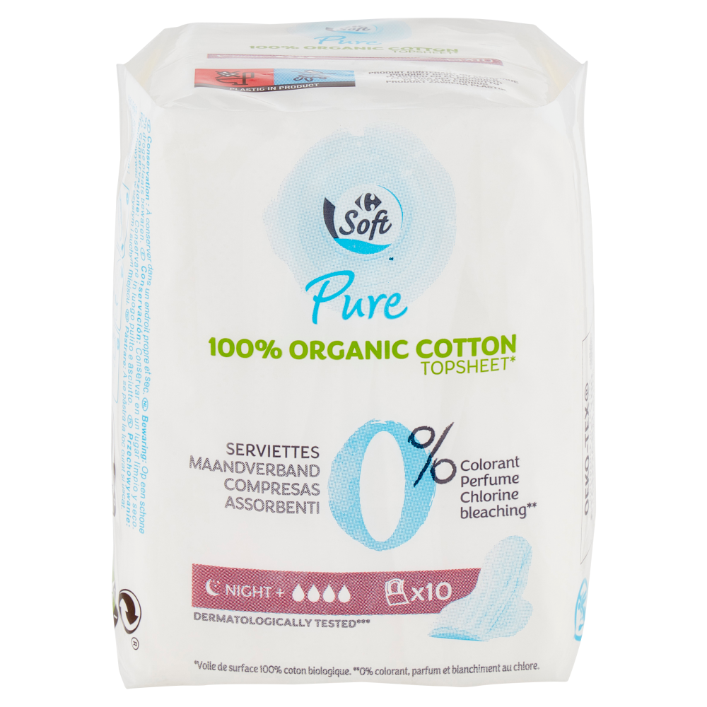 Carrefour Soft Pure Assorbenti Night+ 10 pz