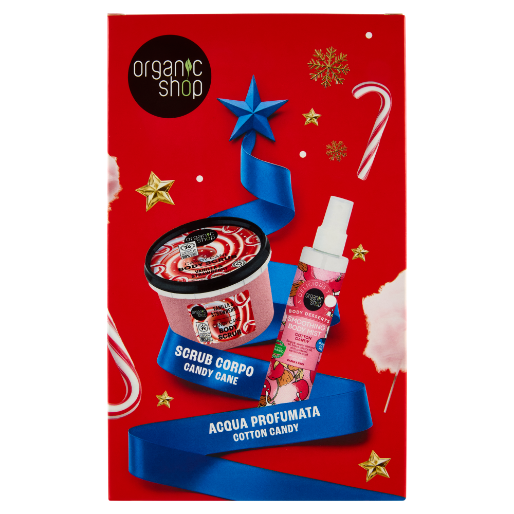 organic shop Scrub Corpo Candy Cane 250 ml + Acqua Profumata Cotton Candy 100 ml