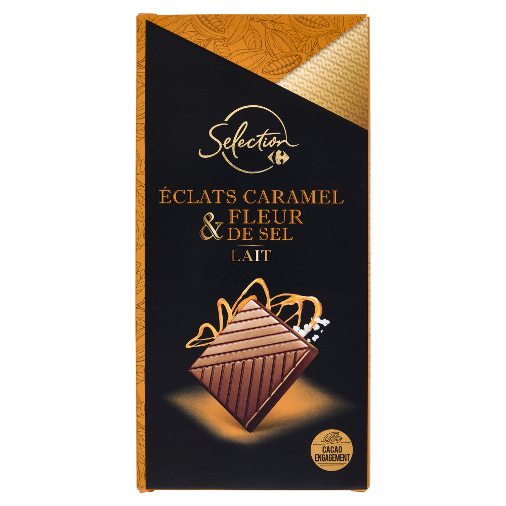 Carrefour Selection Éclats Caramel & Fleur de Sel Lait 100 g
