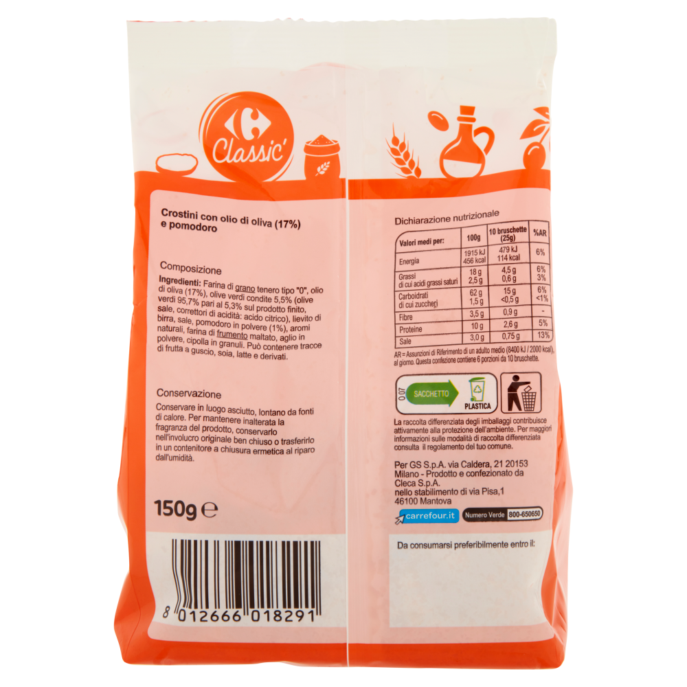 Carrefour Classic Bruschette Sapore Mediterraneo 150 g