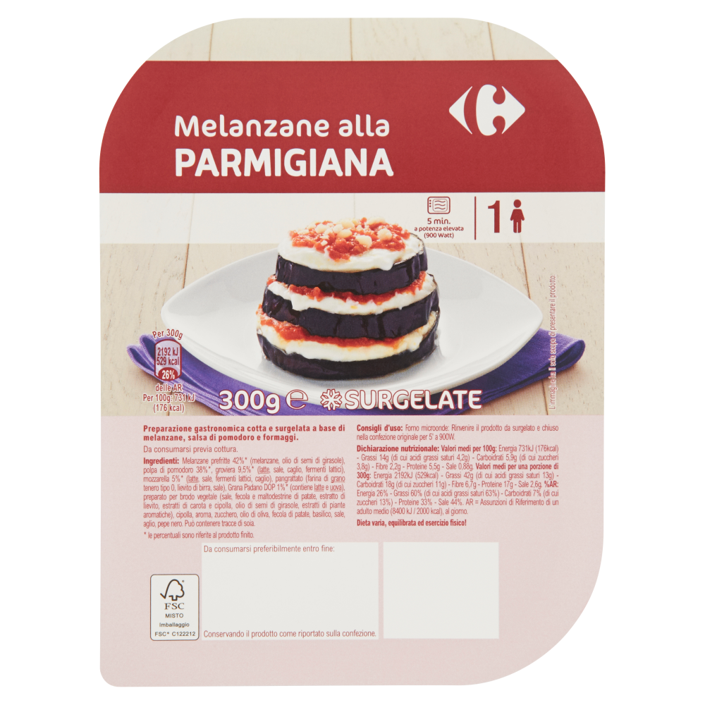 Carrefour Melanzane alla Parmigiana Surgelate 300 g
