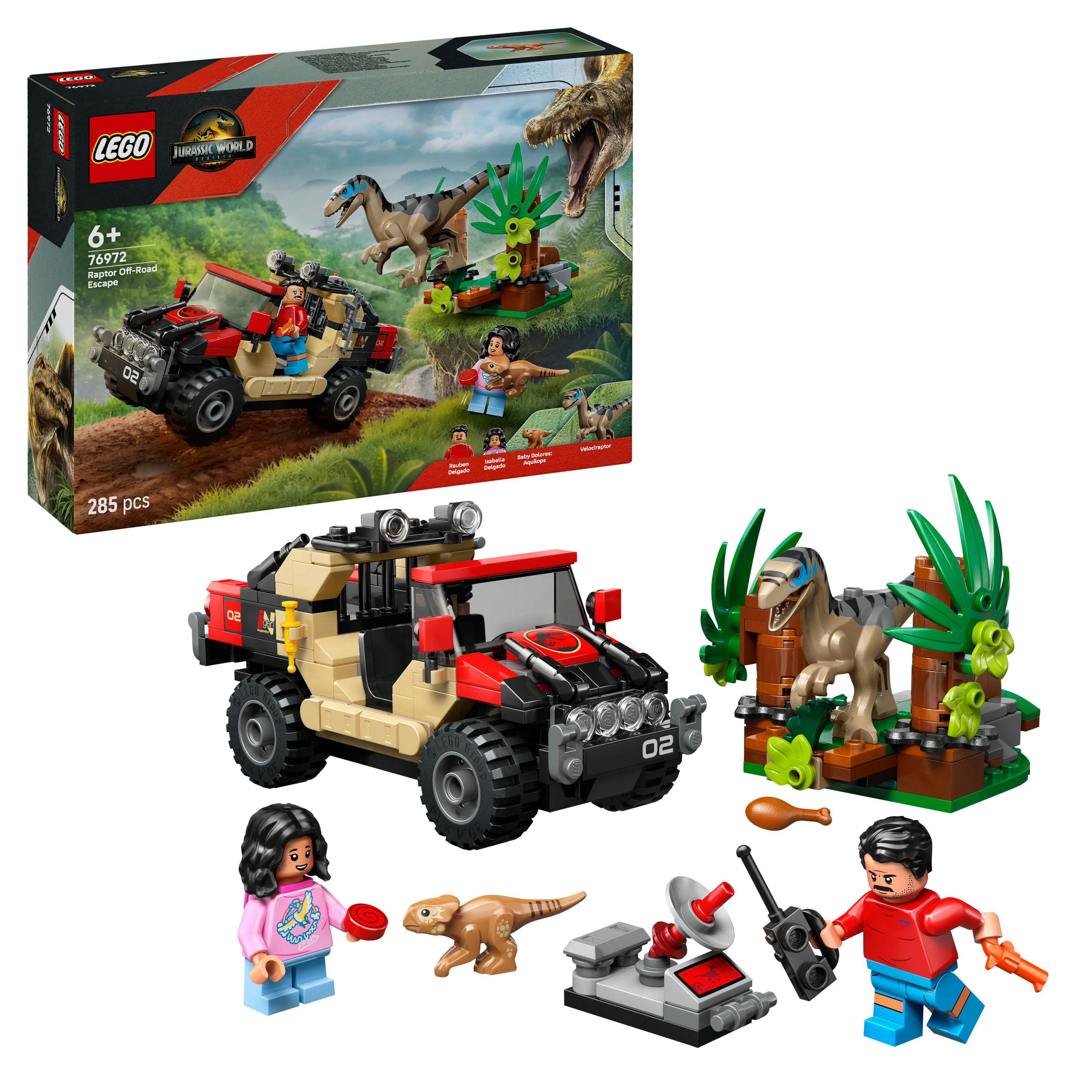LEGO Jurassic World Fuga dal Raptor sul fuoristrada