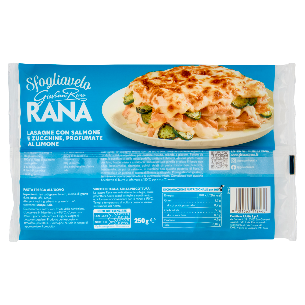 Giovanni Rana Sfogliavelo Lasagne Fresche all'Uovo 250 g