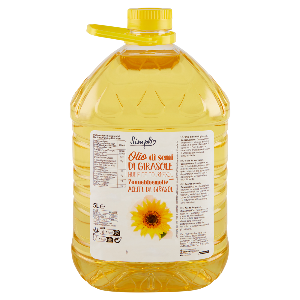 Simpl Olio di semi di Girasole 5 L